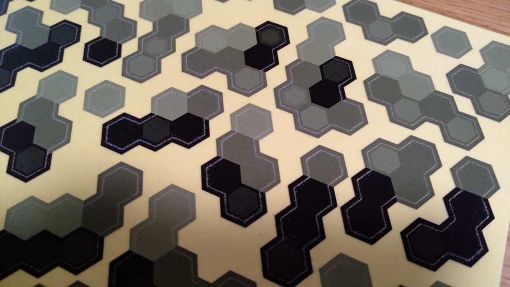 No.013 迷彩ステッカー ヘックスグリーン迷彩 タイプA