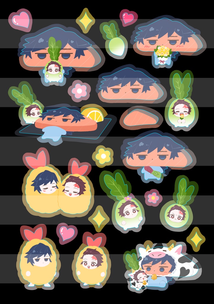 鮭ぎゆさんと大根じろ ホログラムシール