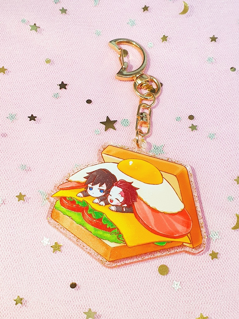 たべもの義炭キラキラアクリルキーホルダー