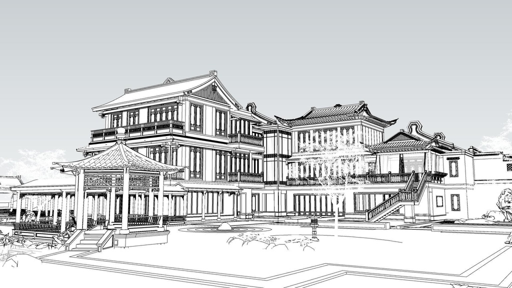 【3 dモデル】中国式建築