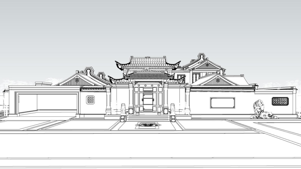 【3 dモデル】中国式建築