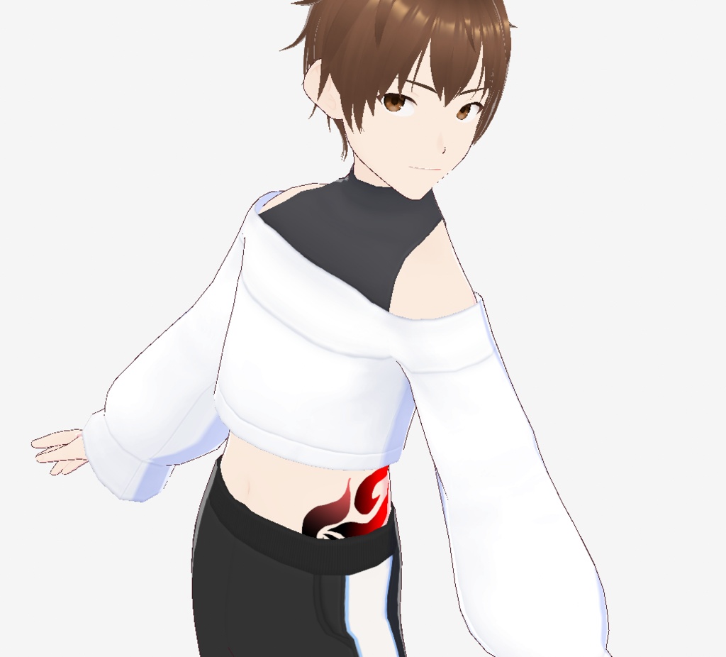 【VROIDテクスチャ】タトゥーセット Vol.2 (片翼 黒から赤のグラデーション)