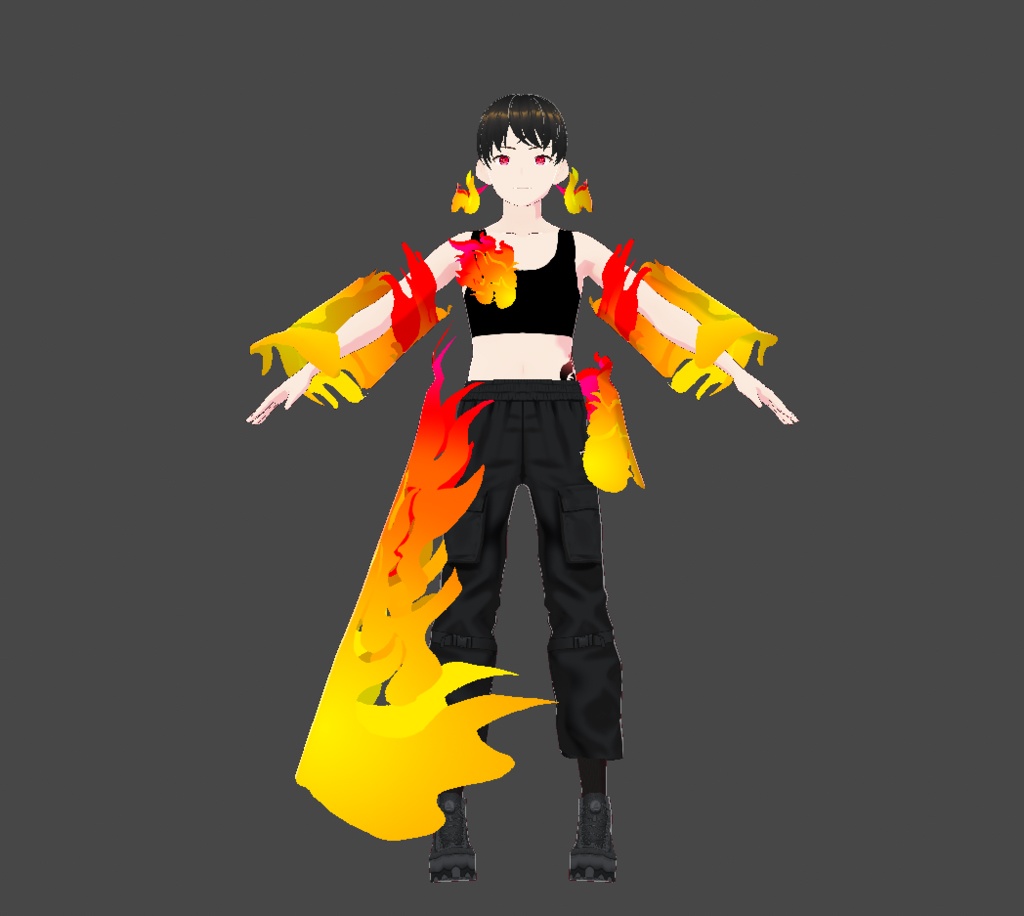 【VRoidテクスチャ】纏うエフェクト Vol.1(纏う炎)