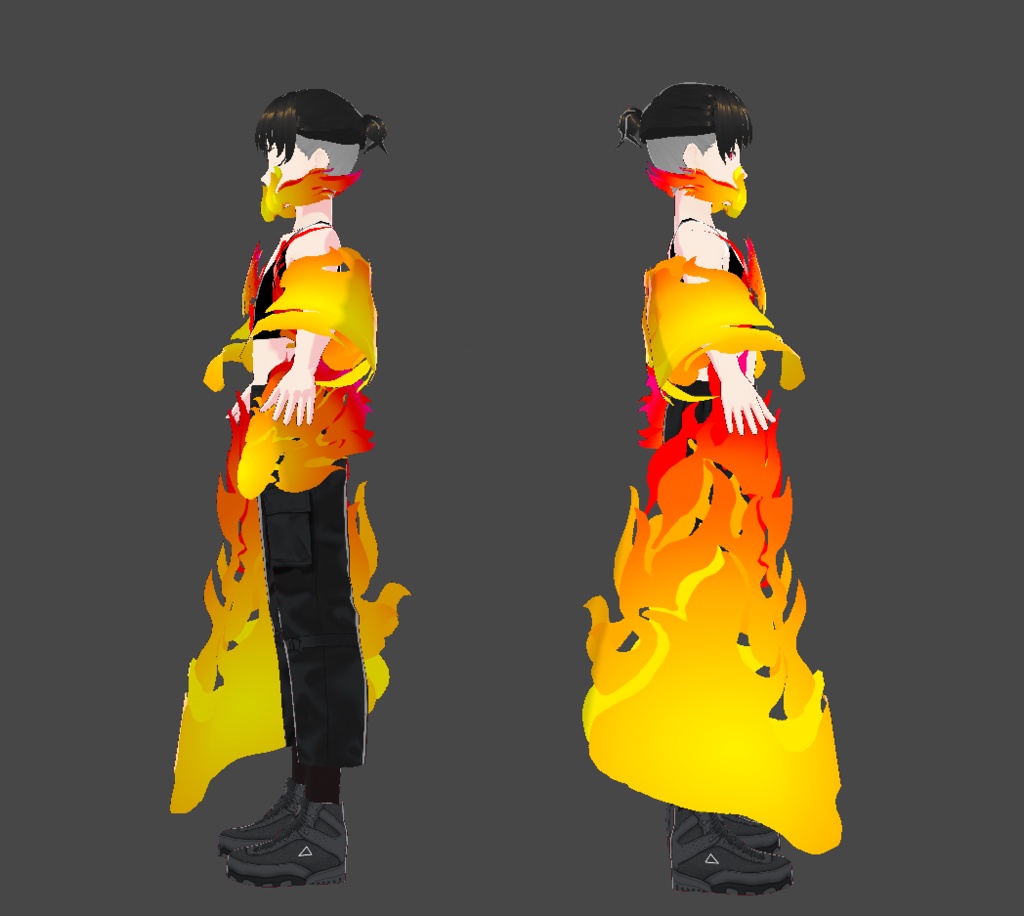 【VRoidテクスチャ】纏うエフェクト Vol.1(纏う炎)