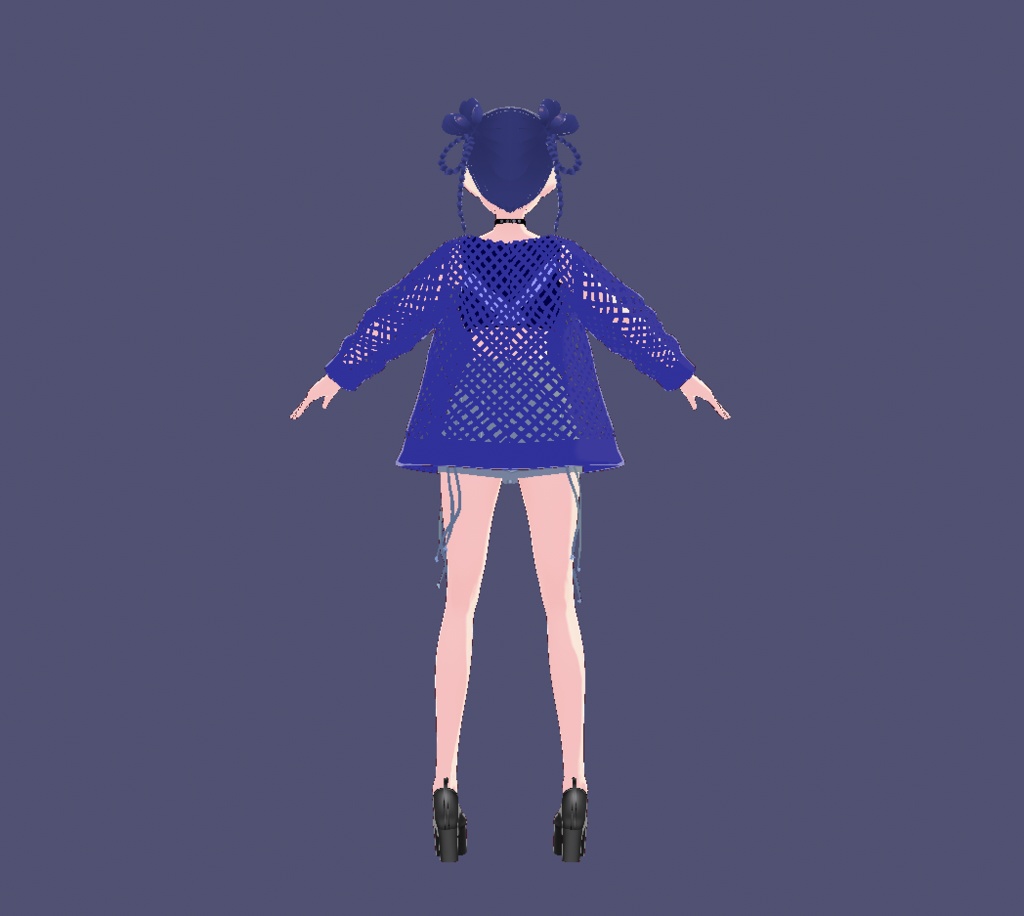 【VRoidテクスチャ】ファッションシリーズ Vol.1(あみあみカーディガン青・黒)