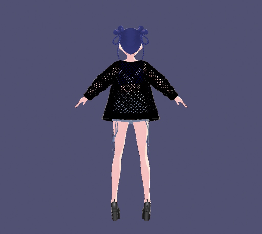 【VRoidテクスチャ】ファッションシリーズ Vol.1(あみあみカーディガン青・黒)