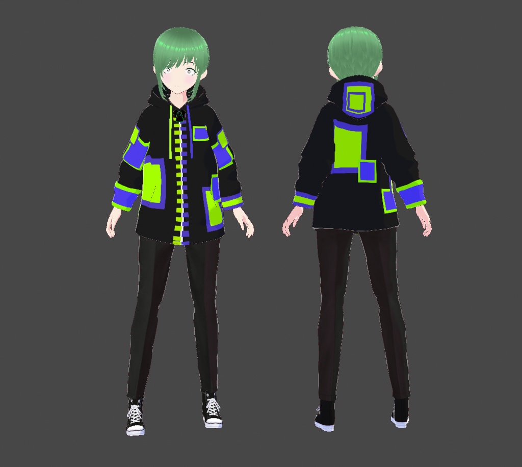 【VRoidテクスチャ】ファッションシリーズ Vol.2(バグパーカー)