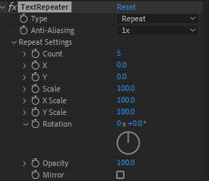【After Effectsプラグイン】 Text Repeater