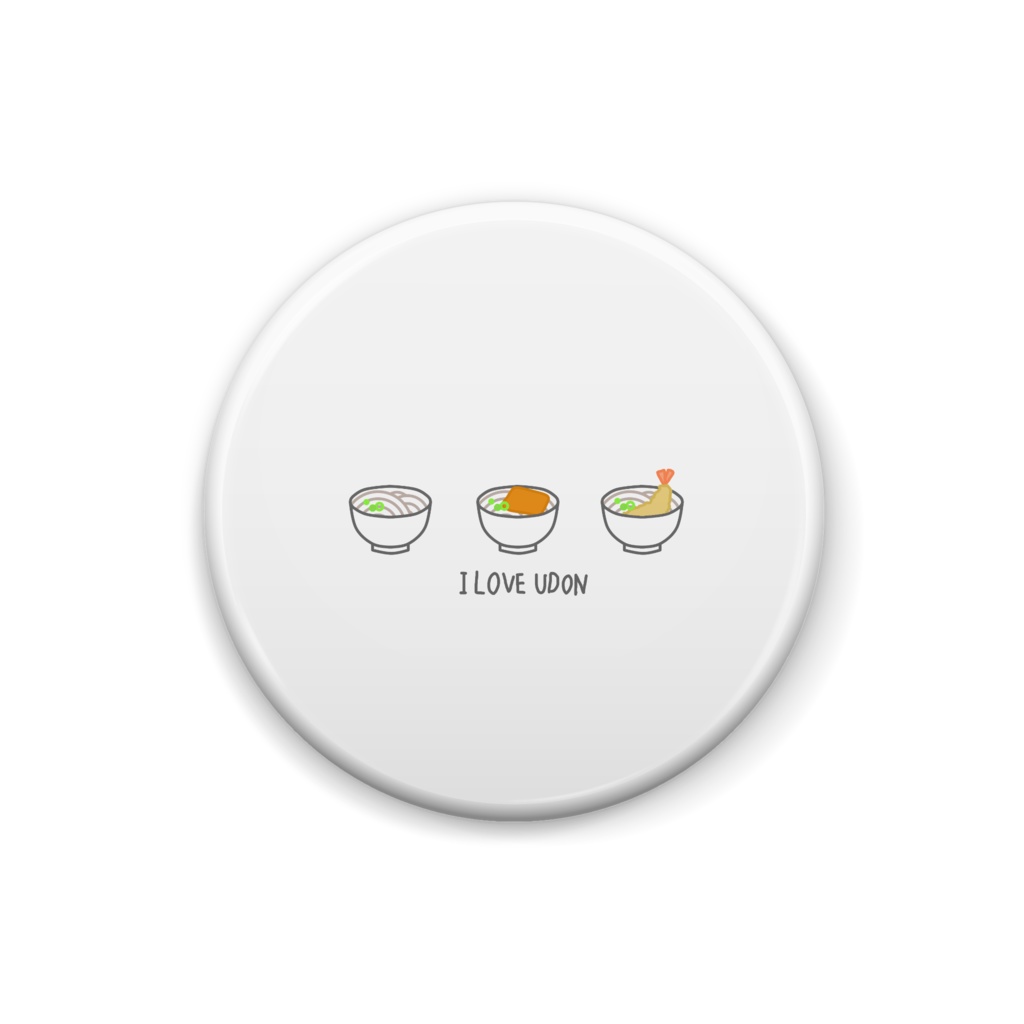 I LOVE うどん缶バッジ