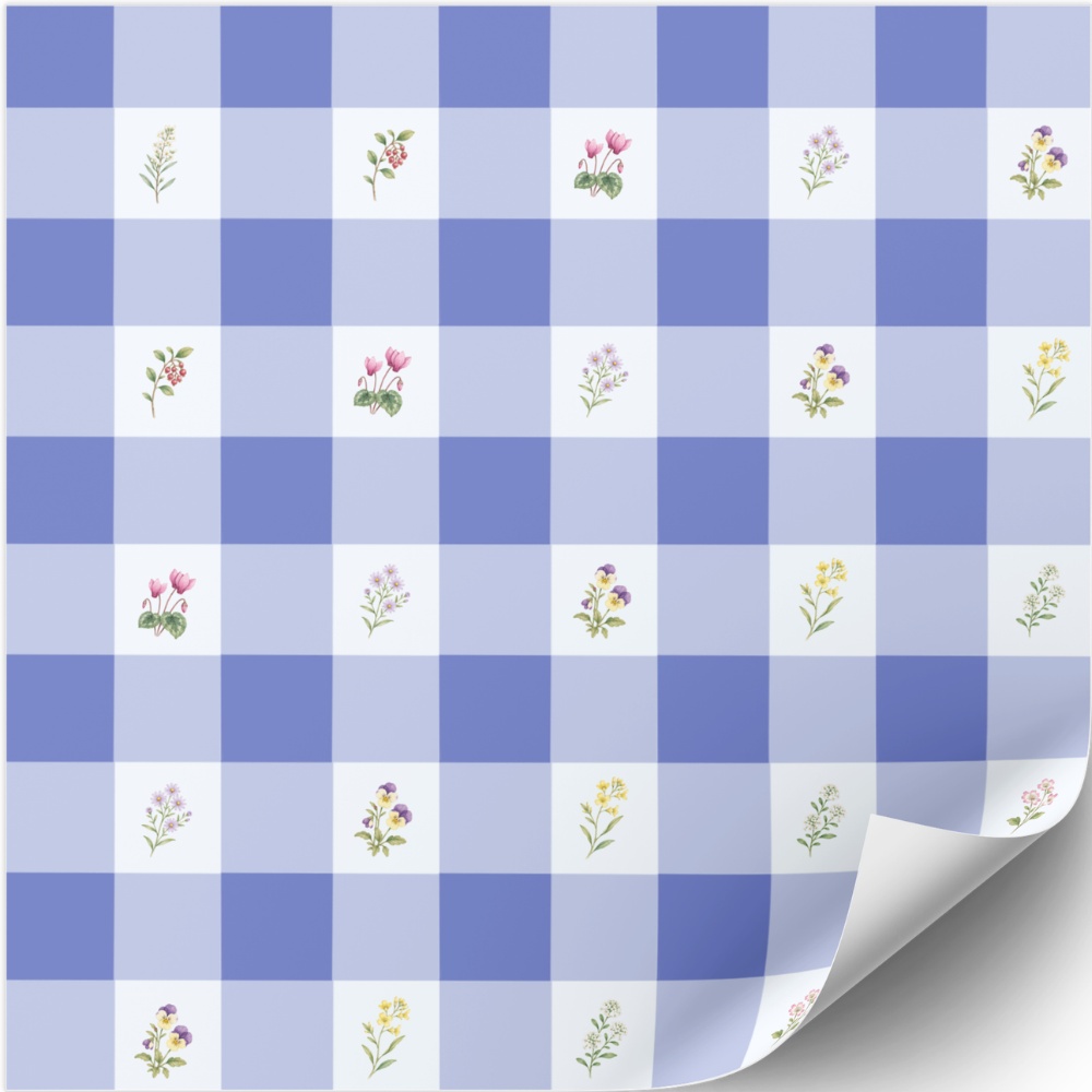 小花柄(猫①) | デジタルペーパー(シームレスパターン) 6枚セット | PNG DL素材