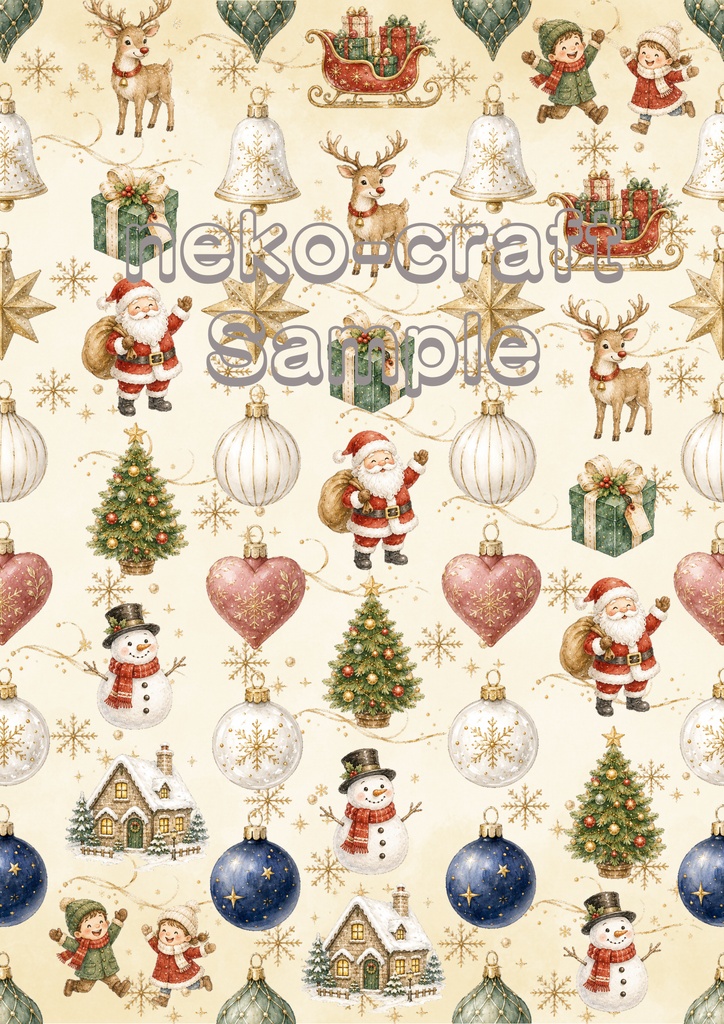 クリスマス柄 | デジタルペーパー(シームレスパターン) 6枚セット | PNG DL素材