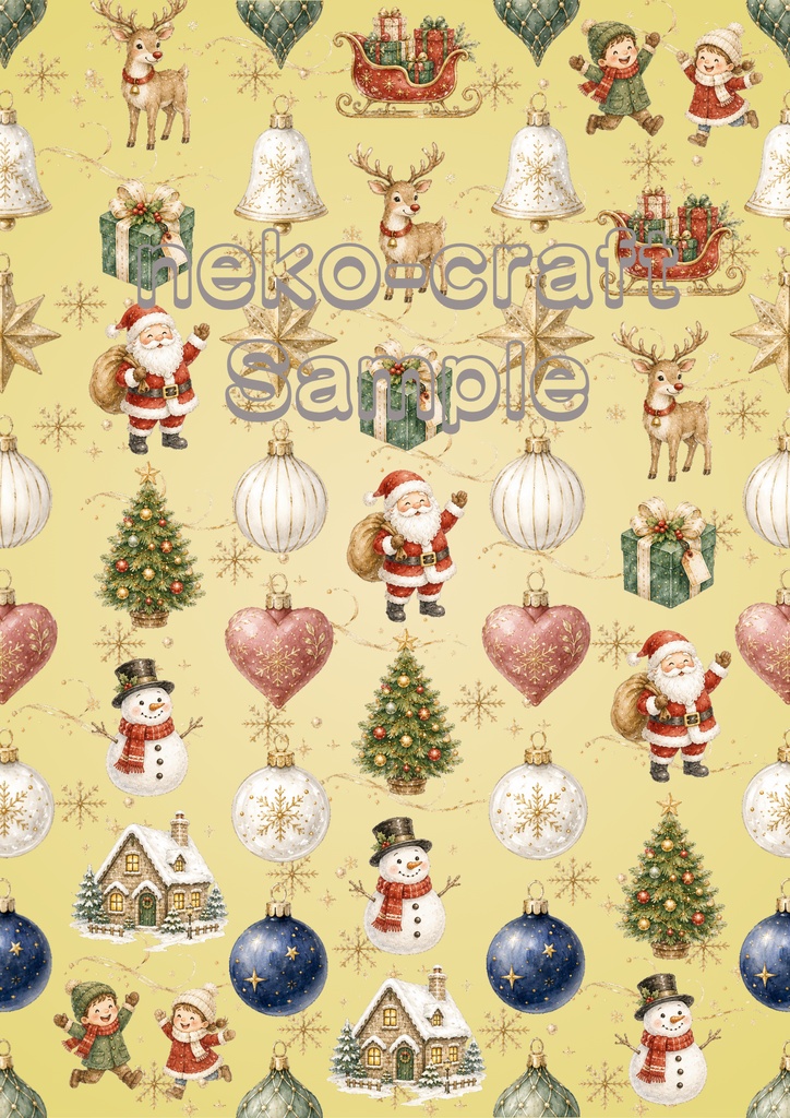 クリスマス柄 | デジタルペーパー(シームレスパターン) 6枚セット | PNG DL素材