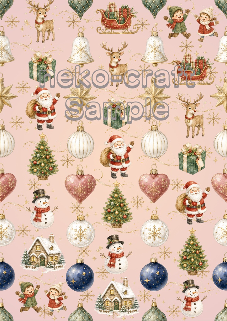 クリスマス柄 | デジタルペーパー(シームレスパターン) 6枚セット | PNG DL素材