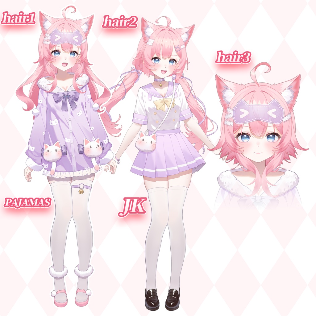 【live2dモデル/live2d model】Pajama&jk cat girl