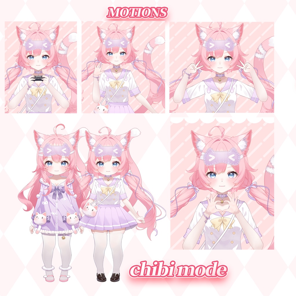 【live2dモデル/live2d model】Pajama&jk cat girl