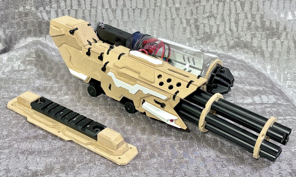 [ユニット] 腕部取付式ガトリング_CEPHONODES + [オプション] レール付き正面装甲