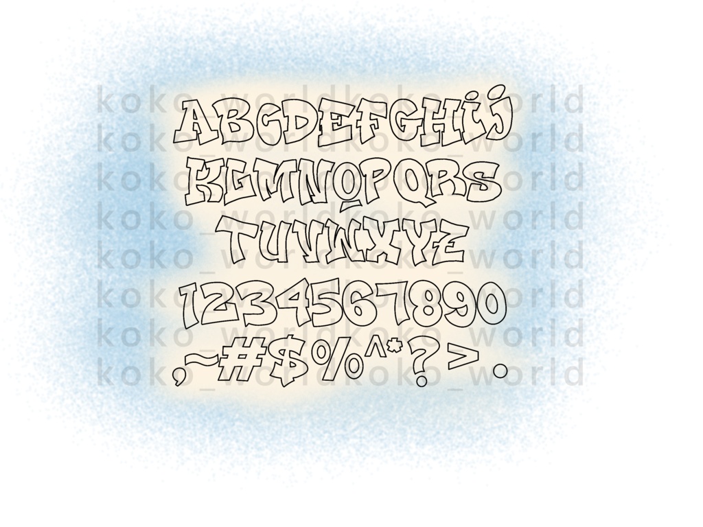 【Free】tattoo　グラフィティフォントA～Z+記号