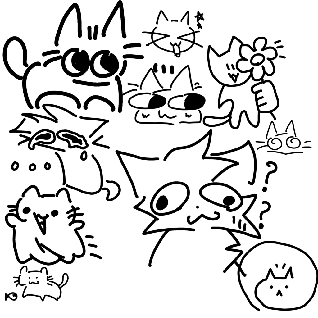 【Free】tattoo　ラフ猫第二弾　10枚セット