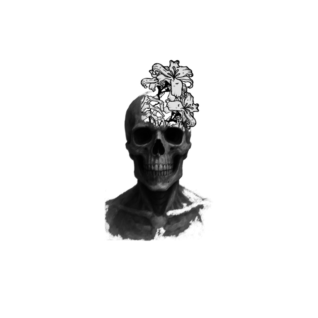 【Free】tattoo  頭蓋花