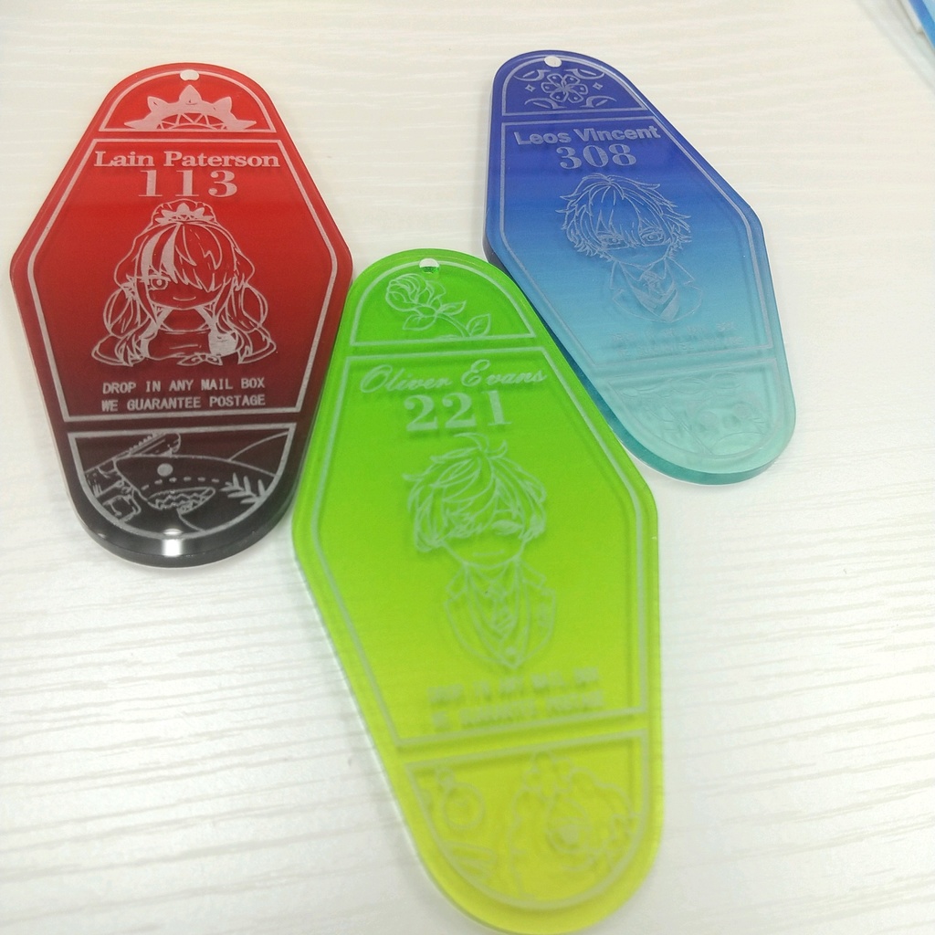 【非公式】彫刻モーテルキーホルダー びーぴーえむ