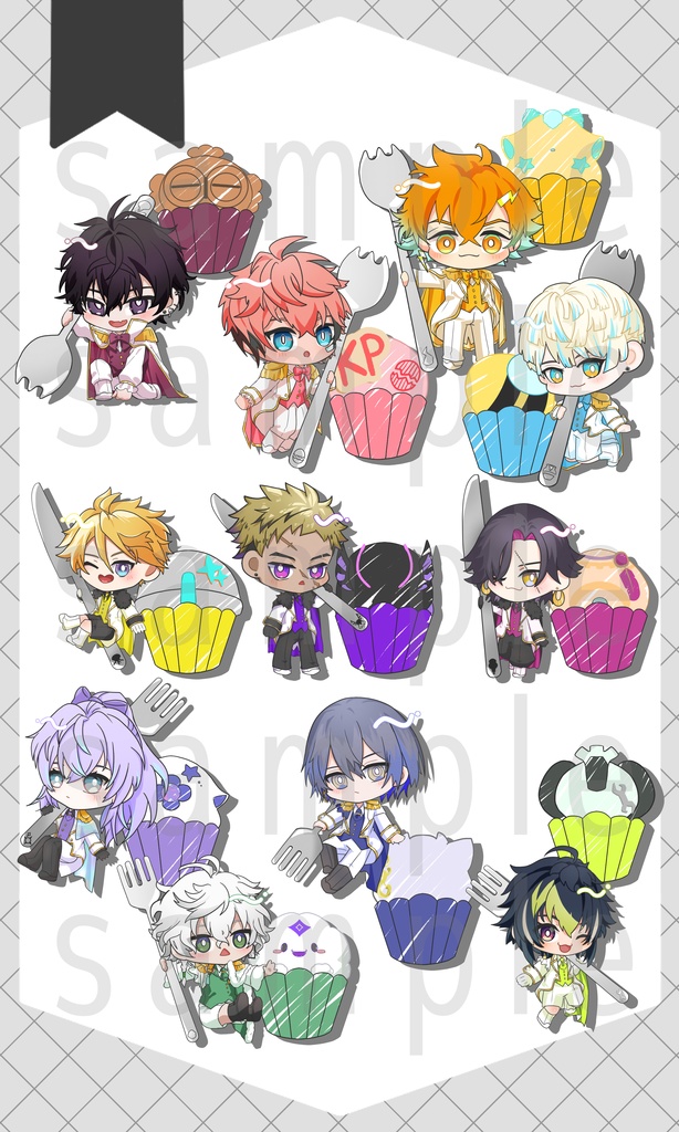 【非公式】にじヒーローズ ステッカーセット　 otomoスイーツver.