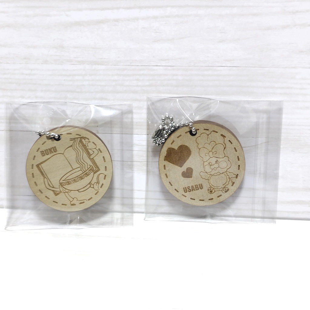 【非公式】うさぶー&ぶく ウッドキーホルダー / マグネット