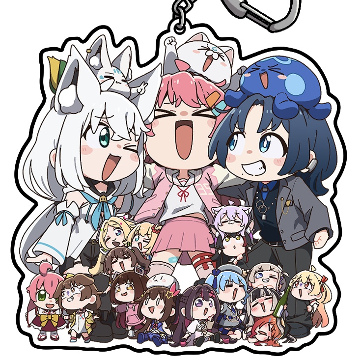 フブみこあおくゆちょっと大きなアクリルキーホルダー