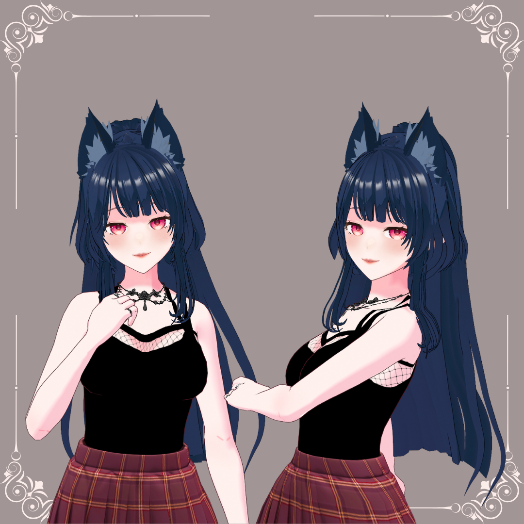 VROID/Vtuber | Emskie 🖤 - Softly 3D by Thea - BOOTH