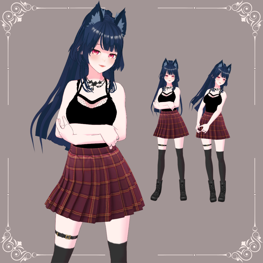 VROID/Vtuber | Emskie 🖤 - Softly 3D by Thea - BOOTH