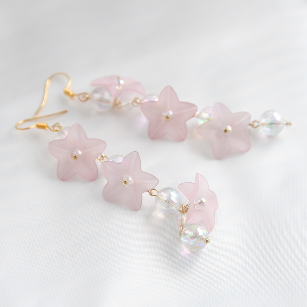 泡の花ロングピアス(イヤリング変更可)