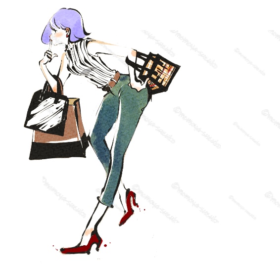 街角のあの子|水彩風ガールズイラストセット(12点)|透過PNG