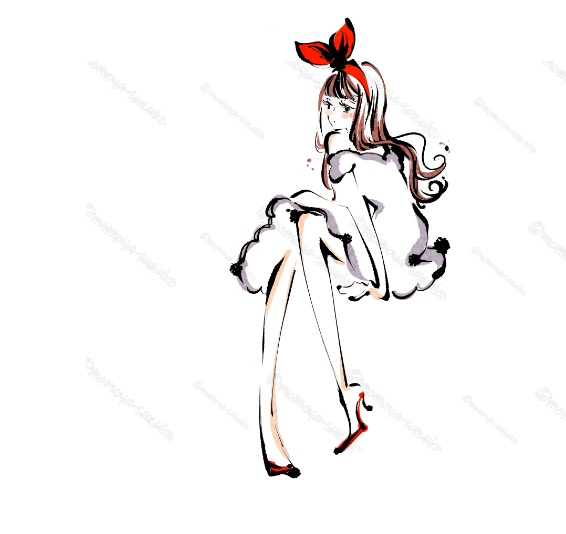 街角のあの子|水彩風ガールズイラストセット(12点)|透過PNG