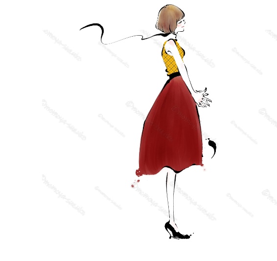 街角のあの子|水彩風ガールズイラストセット(12点)|透過PNG