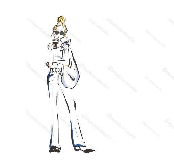 街角のあの子|水彩風ガールズイラストセット(12点)|透過PNG