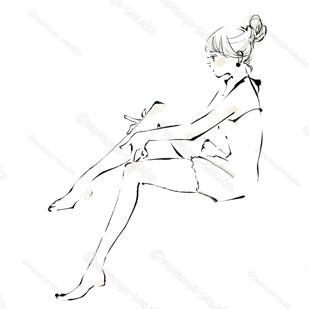 Beauty & Wellness Series》女性イラストセット(12点)|水彩タッチ・美容×セルフケア・透過PNG