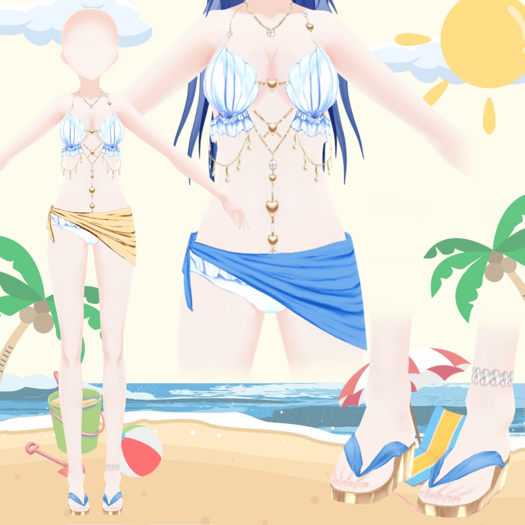 【Vroid】Shell swimsuit