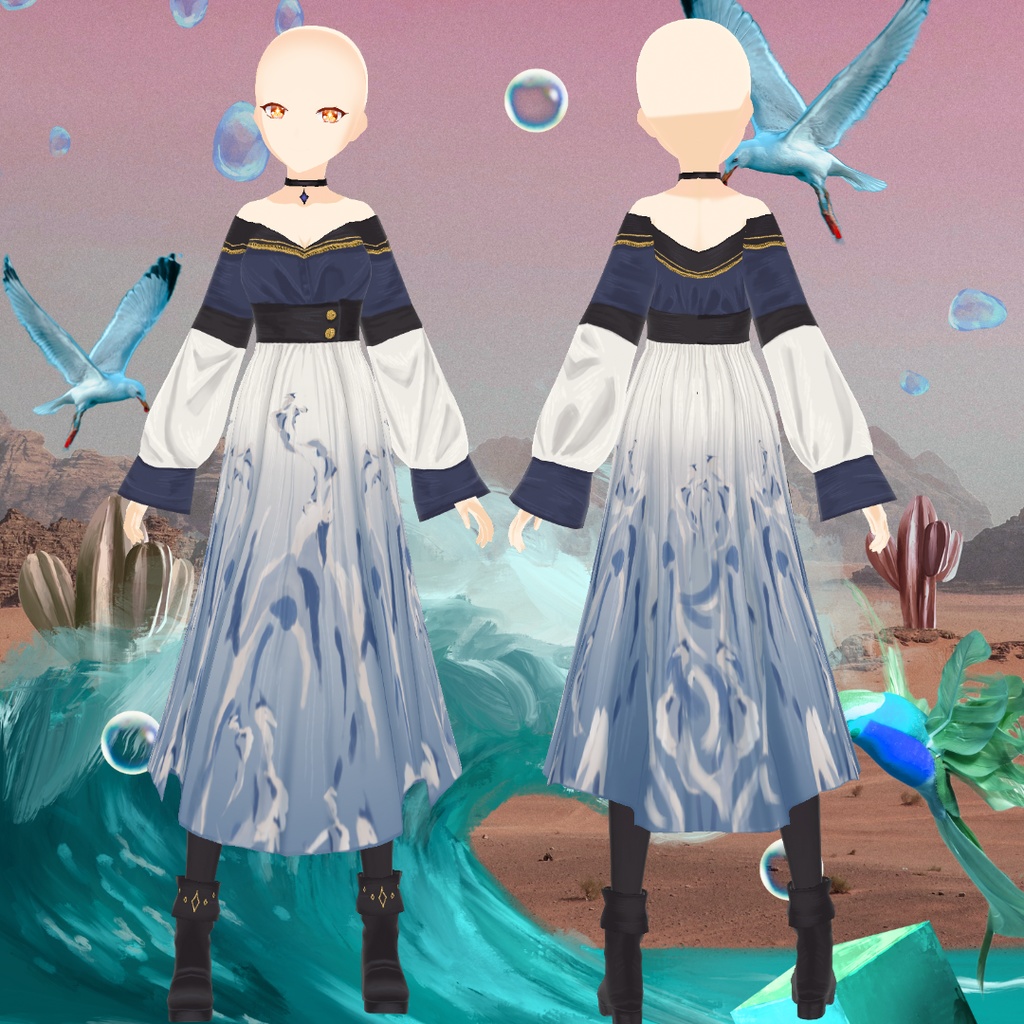 【Vroid】Magical Tides Enchantress dress
