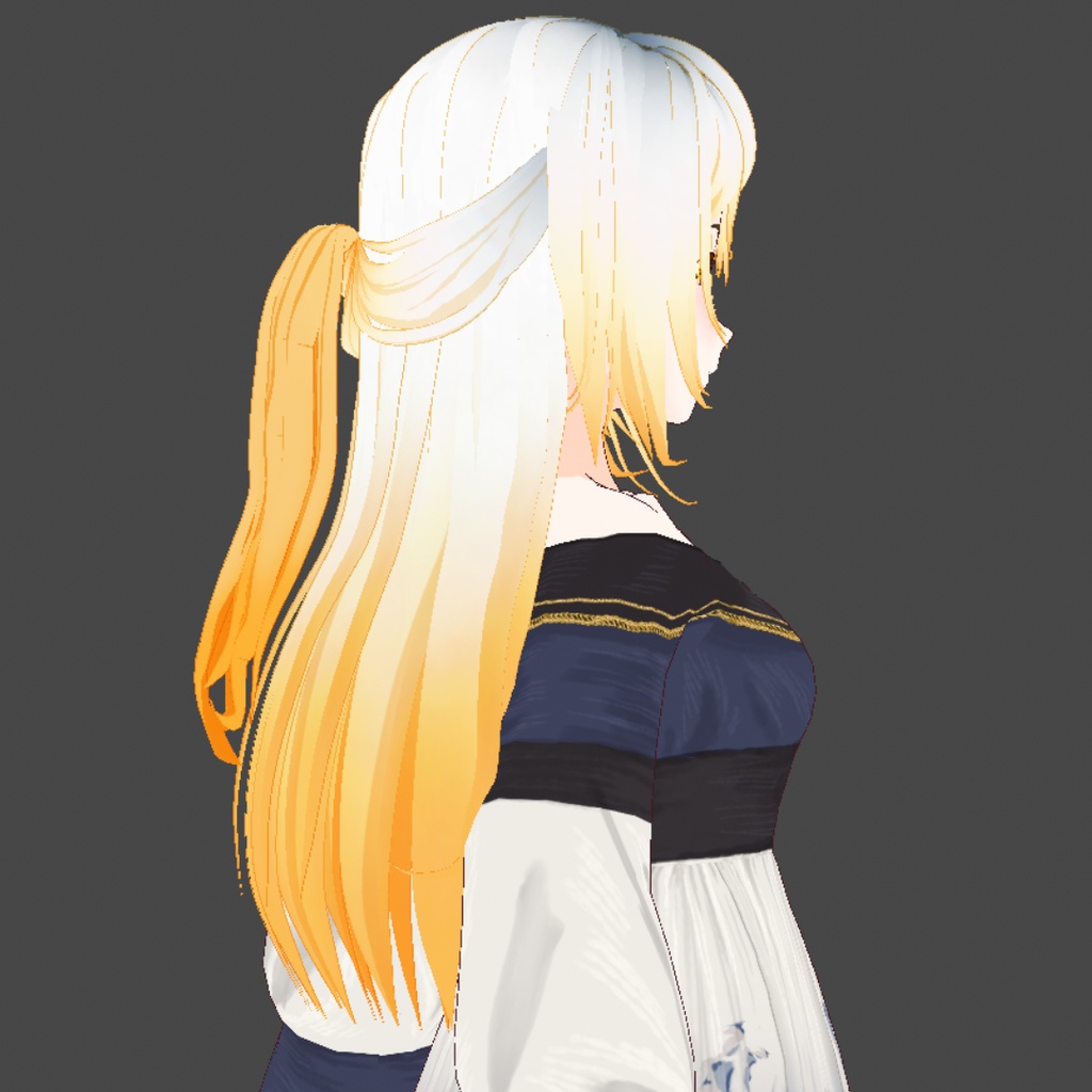 【Vroid】white yellow long hair