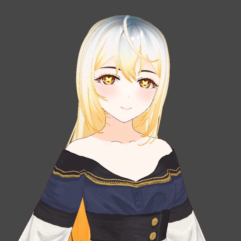 【Vroid】white yellow long hair