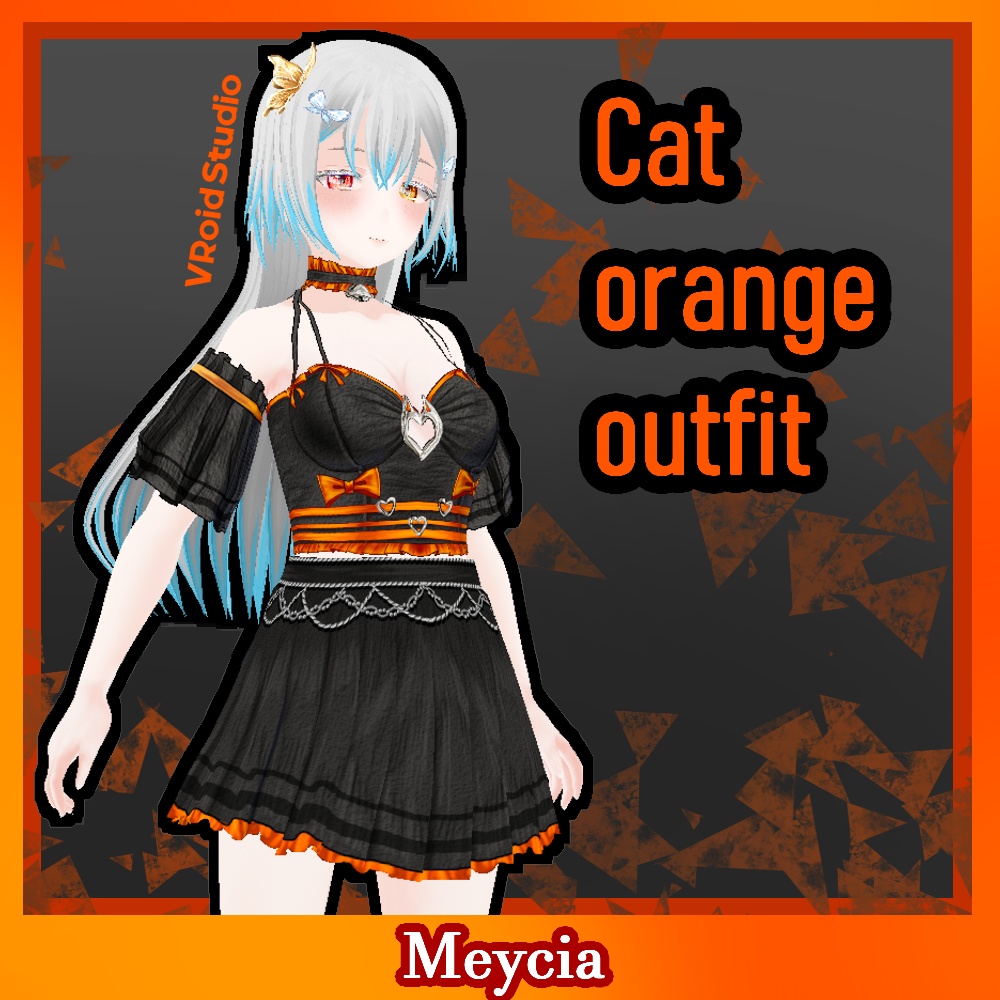 【Vroid】Cat orange outfit
