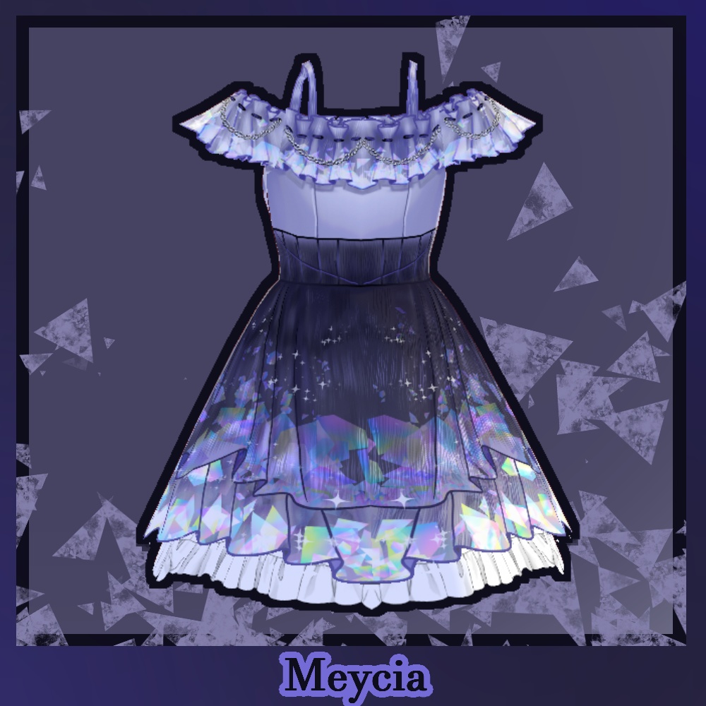 【Vroid】Black crystal dress