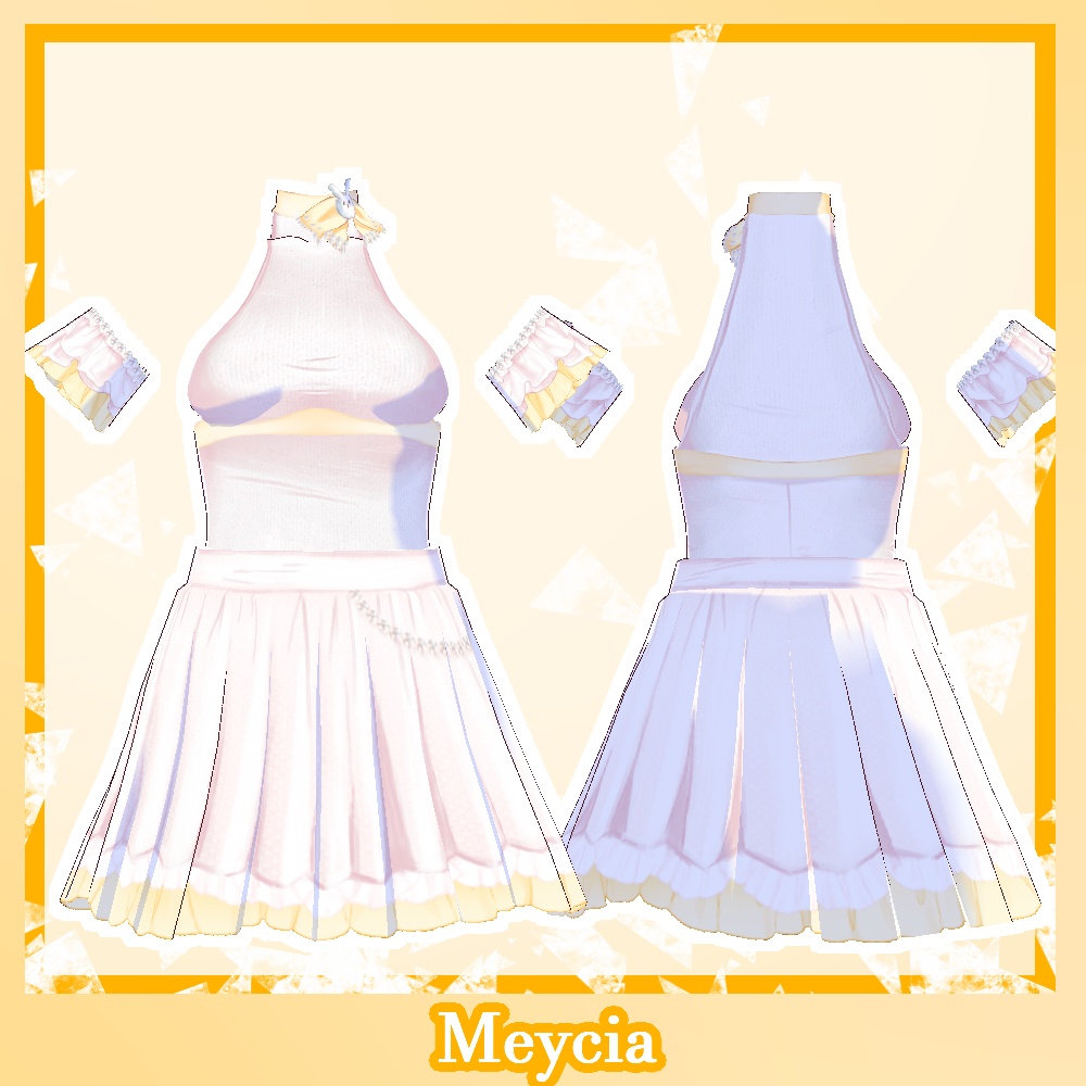 【Vroid】Bunny Pink Yellow Dress