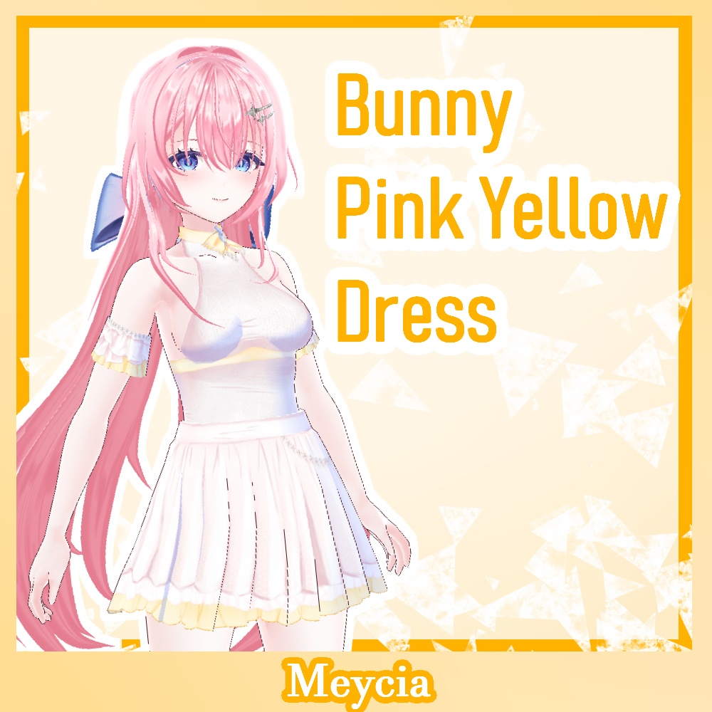 【Vroid】Bunny Pink Yellow Dress