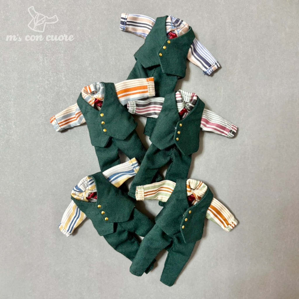 オビツ11 服 ハンドメイド スーツセット_グリーン