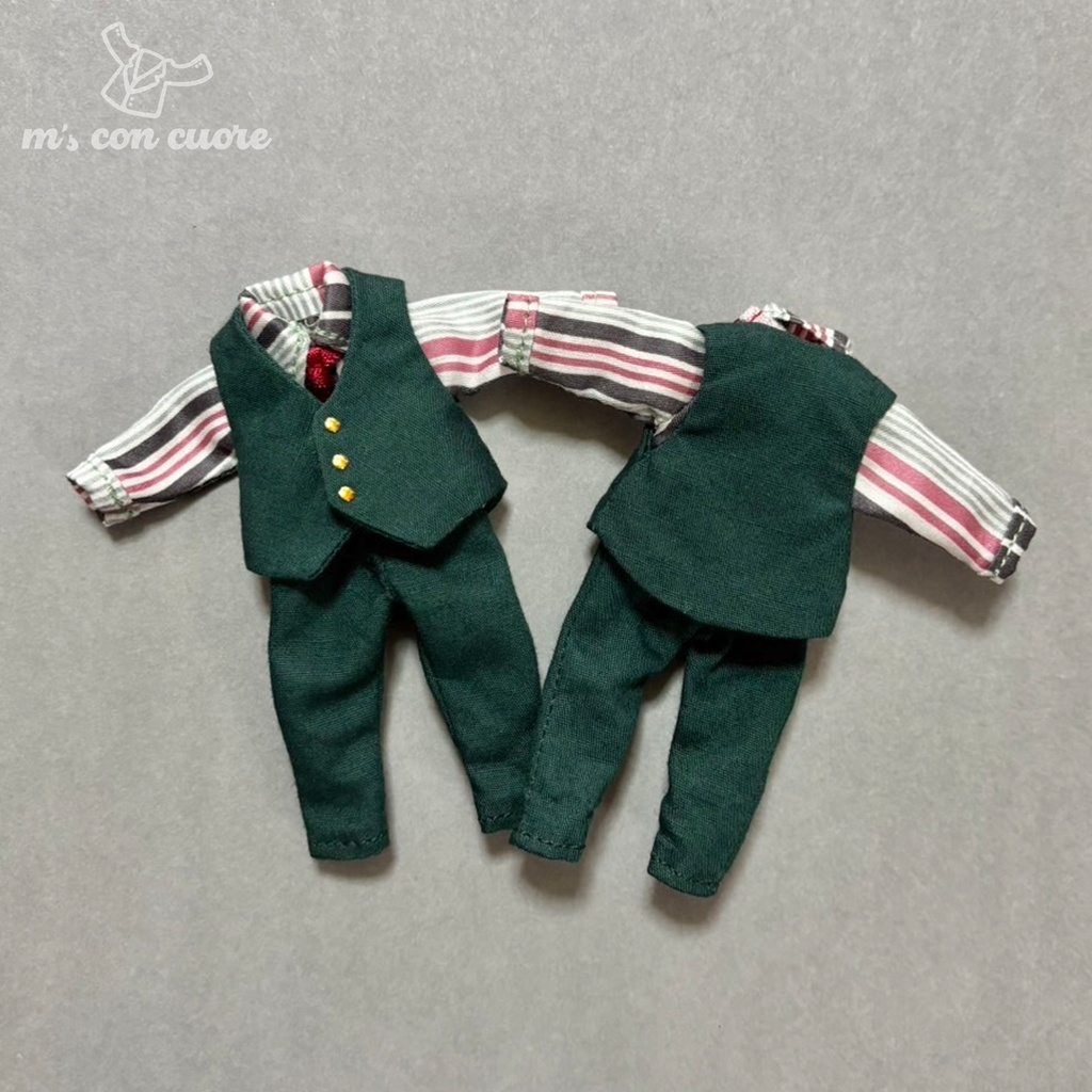 オビツ11 服 ハンドメイド スーツセット_グリーン