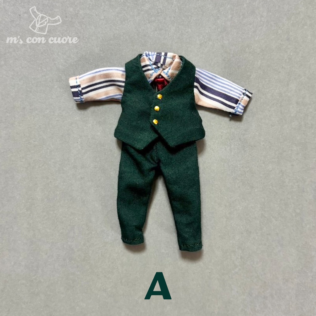 オビツ11 服 ハンドメイド スーツセット_グリーン