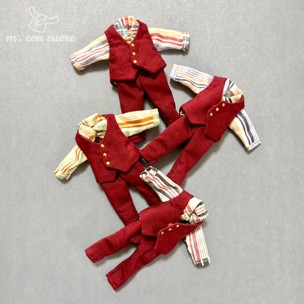 オビツ11 服 ハンドメイド スーツセット_レッド