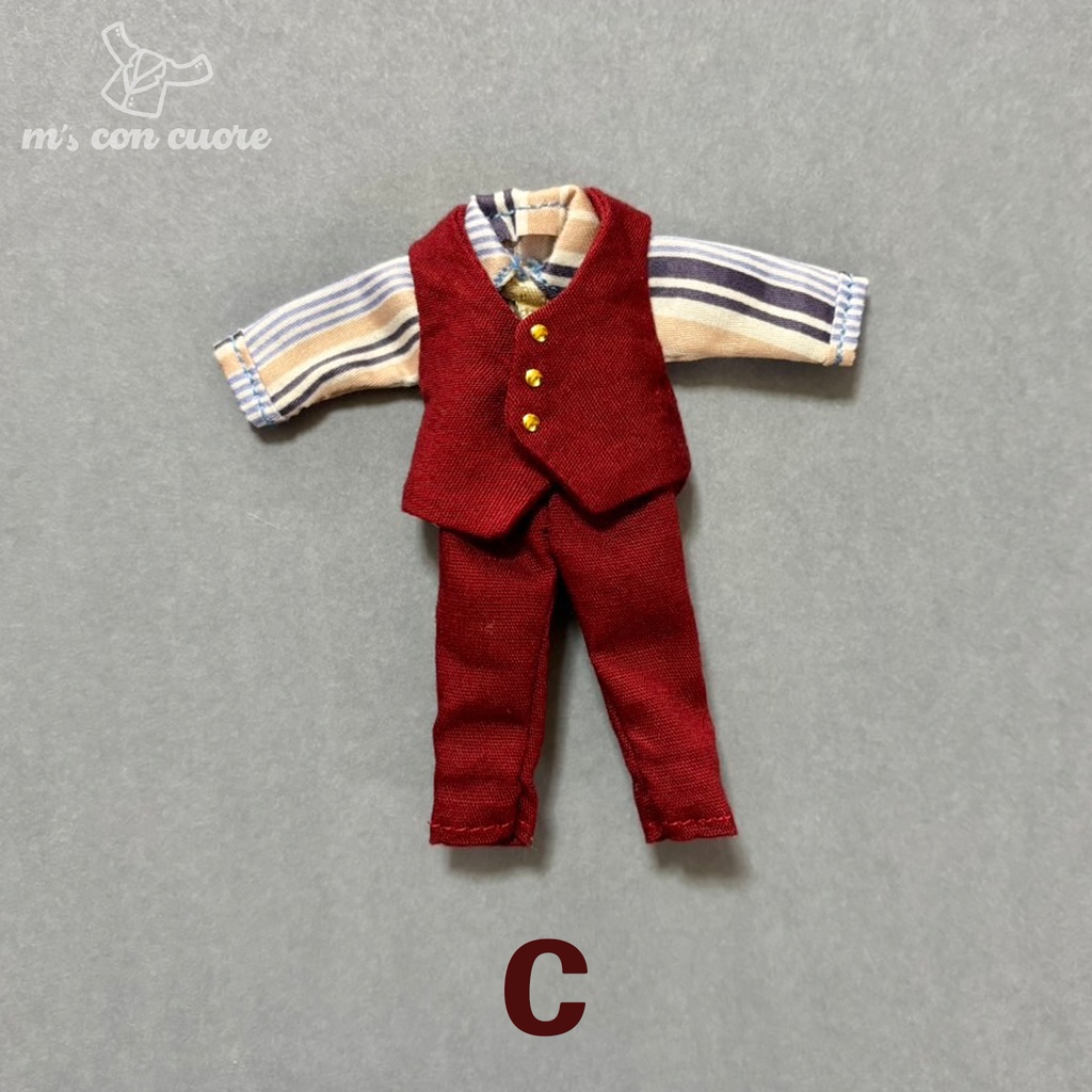 オビツ11 服 ハンドメイド スーツセット_レッド