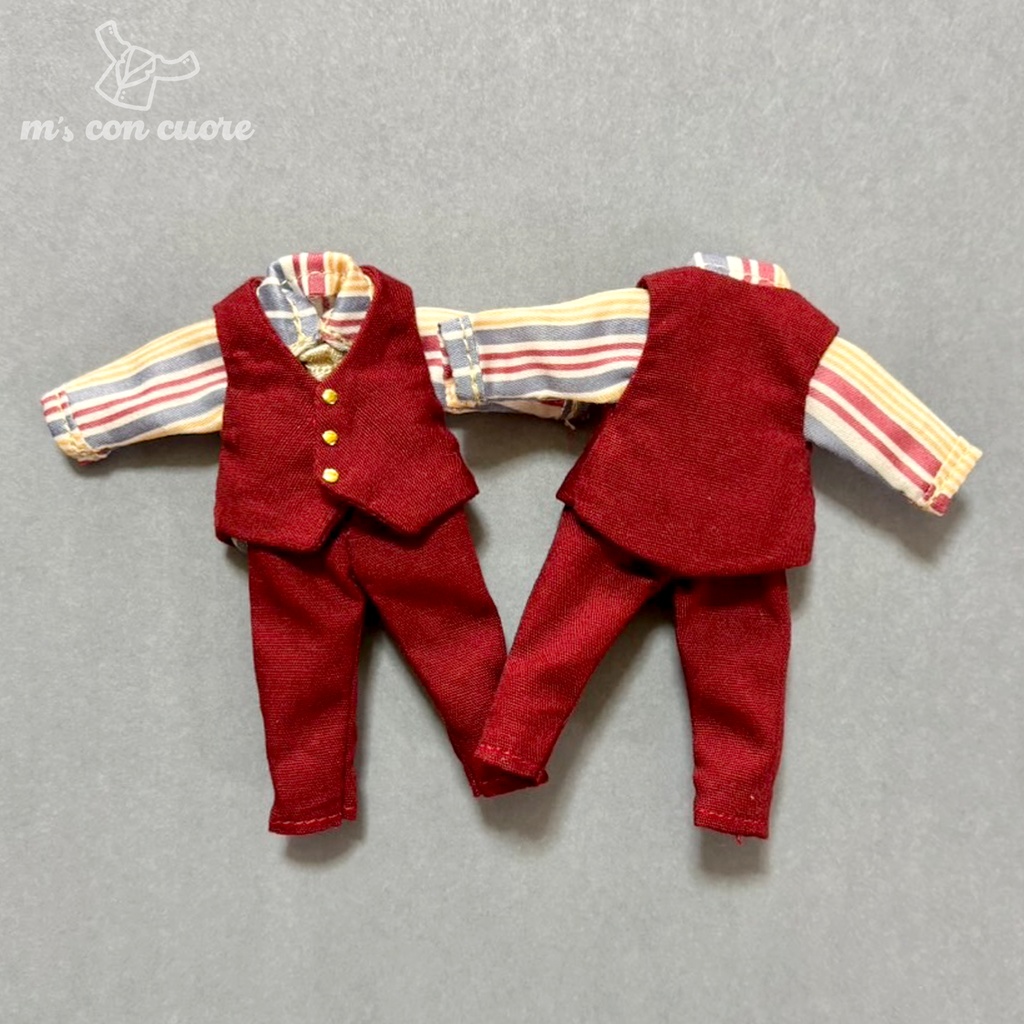 オビツ11 服 ハンドメイド スーツセット_レッド