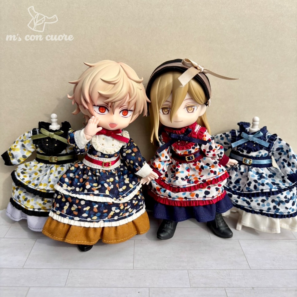 オビツ11 服 ドット柄ワンピース